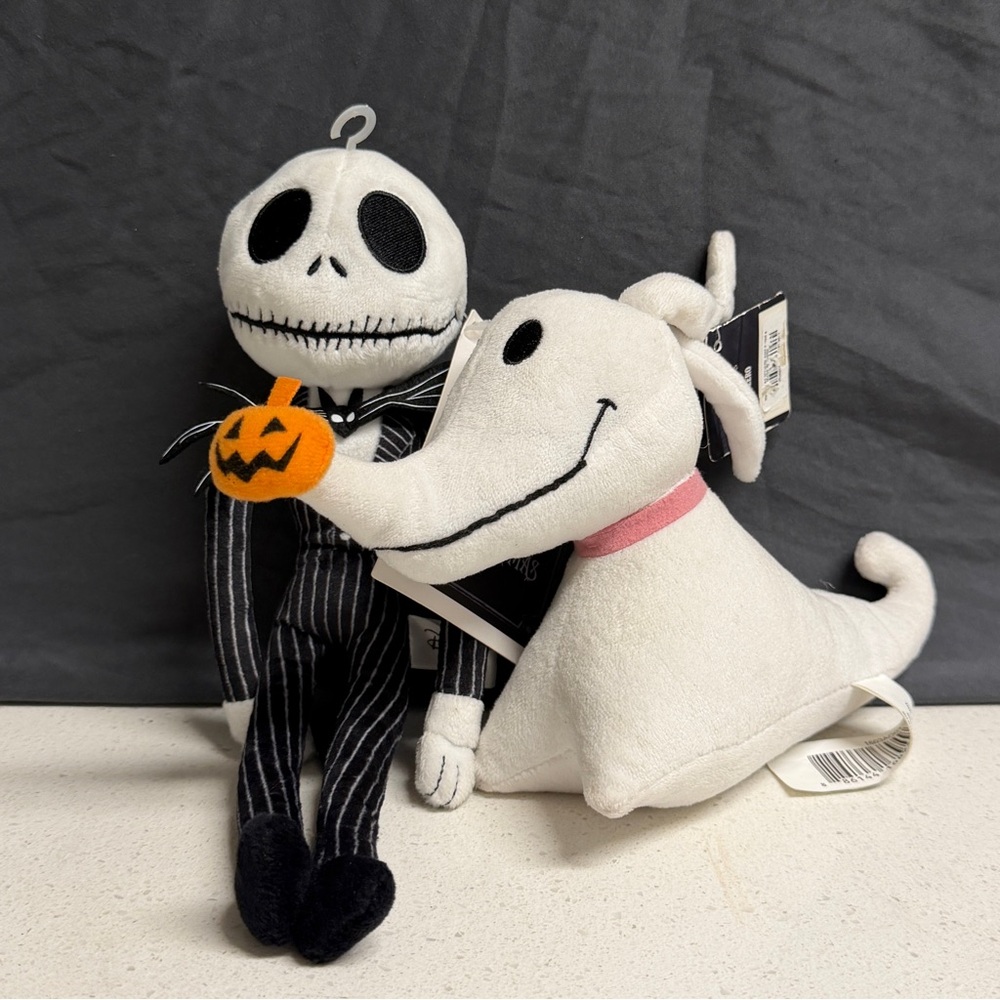 Disney The Nightmare Before Christmas Jack Skellington & Zero Plush Bundle w tag